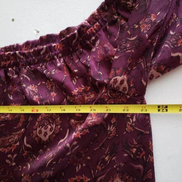Xhilaration Maroon Off-Shoulder Floral Boho Blouse 1X - Picture 13 of 14
